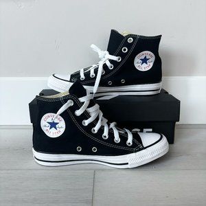 NEW Black Hi Top Converse Chuck Taylor All Star Shoes Unisex - Women 7, Mens 5